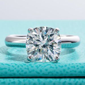 Certified 3.5 ct. t.w. Moissanite Diamond Cushion Cut Engagement Ring NEW